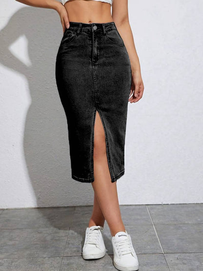 Split Denim Rok - 2+1 GRATIS