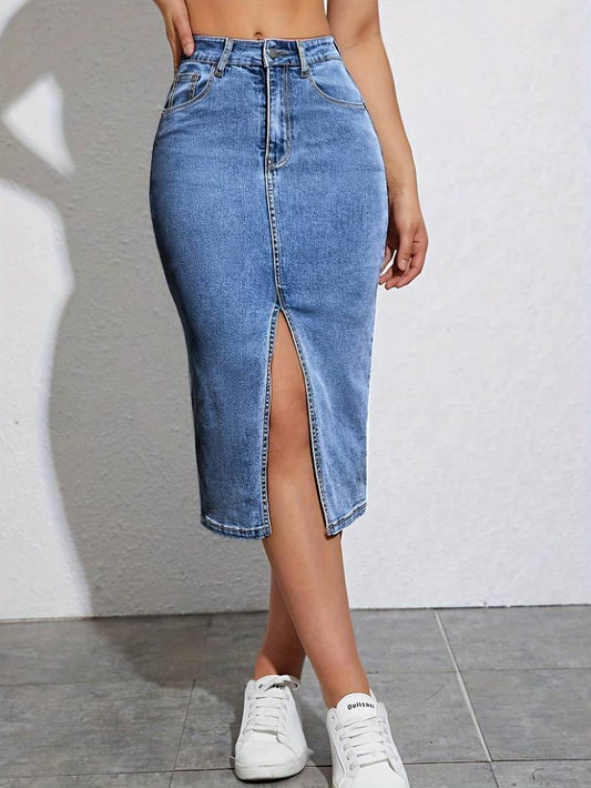 Split Denim Rok - 2+1 GRATIS